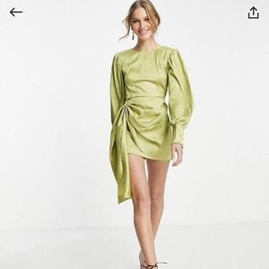 NWT Ghospell Dresz Elegant Asymmetrical Chartreuse Dress